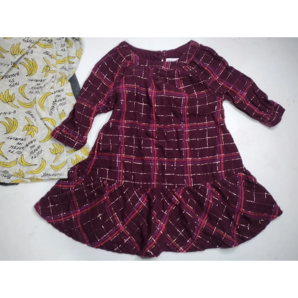 Toddler Girls Dress Lot 2T Old Navy HM‎ Tucker Tate Plaid Unicorn Banana 4pc